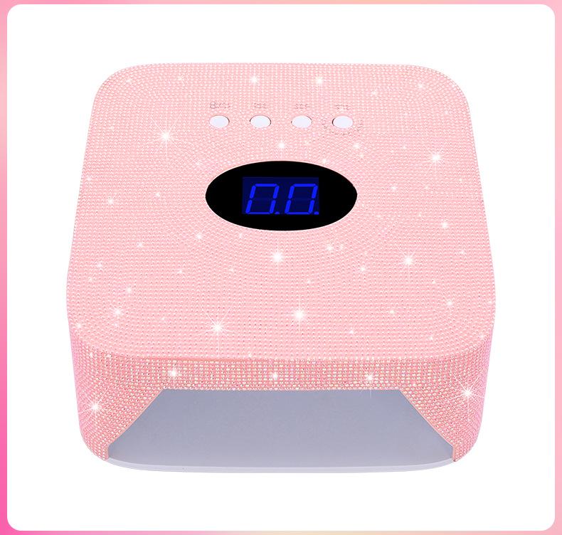 Rhinestone Wireless Rechargeable 54W Nail Lamp - Smart Induction, Quick Dry, No Blackening Hands