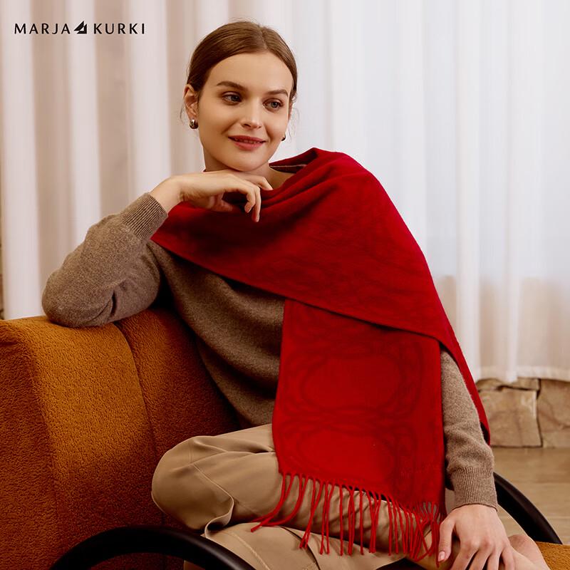 

MARJA KURKI Warm Wool Cashmere Scarf - Imperial Whisper Red