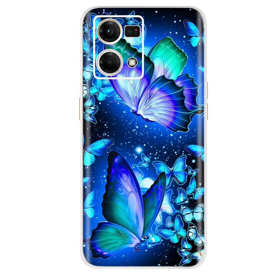 For Oppo F21 Pro 4G Case Oppo Reno7 CPH2363 Colorful Painted Cover Soft Silicone Case For Oppo Reno7 Reno 7 F21 Pro Fundas Coque