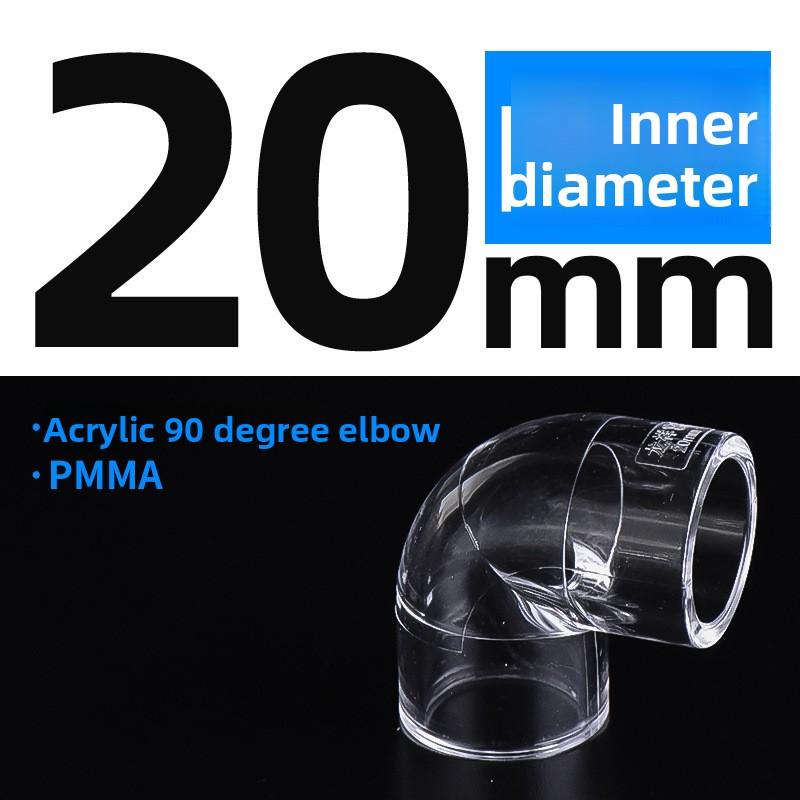 1PC I.D 16/20/25/32mm Acrylic Pipe Fittings Transparent 90 Degree Elbow End Plug Tee Connectors Aquarium Fish Tank Garden Joint