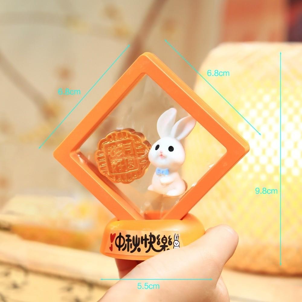 Creative Mini Mid-Autumn Ornament Cute Floating Box Rabbit Mooncake Display Box Decorative Handmade Rabbit Mooncake Figurines