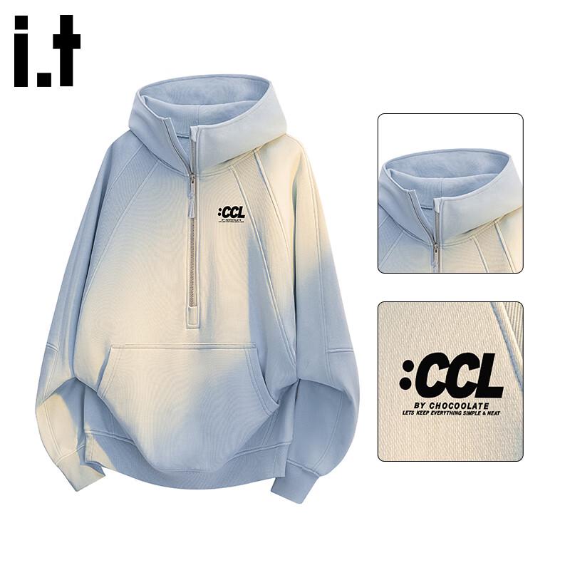 

CHOCOOLATE Men s Loose Fit Half-Zip Hooded Sweatshirt 2XL