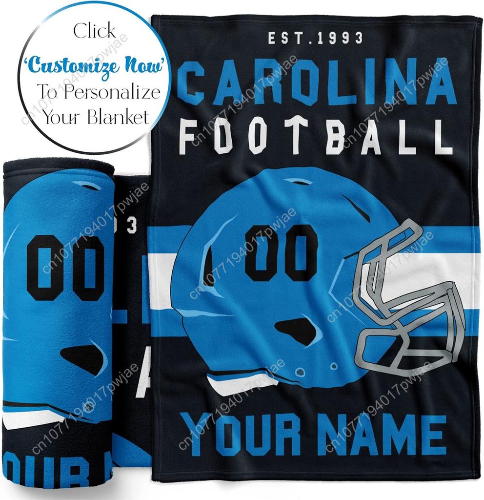 Throw Blanket For Football Fans Ships Next Day Made In Usa -Custom Fleece Name Ideal Youth Footb Custom Blankets