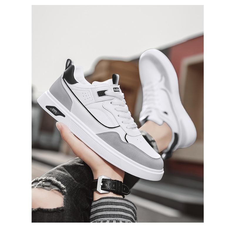 Mens Casual Breathable White Fashion Sports Board Sneakers For Young Men