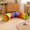 Collapsible Cat Hide Tunnel Rainbow Toy, with Peek Hole, Zippered Activity Toy Modular Tunnels, Can Be Freely Combined for Indoor Cats Kittens