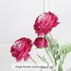 European Flocked Peony with Dew-Lotus Finish - Artificial 3-Head Flower for Home or Wedding Decoration