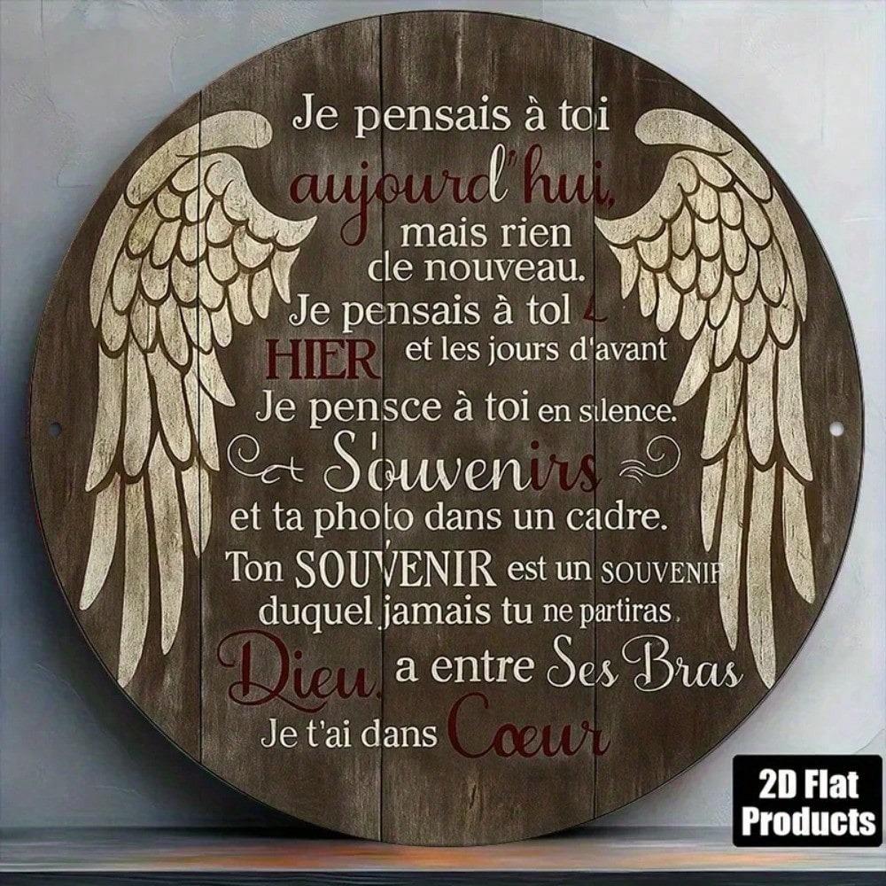 Vintage Heart Memorial Aluminum Sign 8x8 Inch Round Remembering You Plaque Living Room Wall Decor 2D Flat Gift