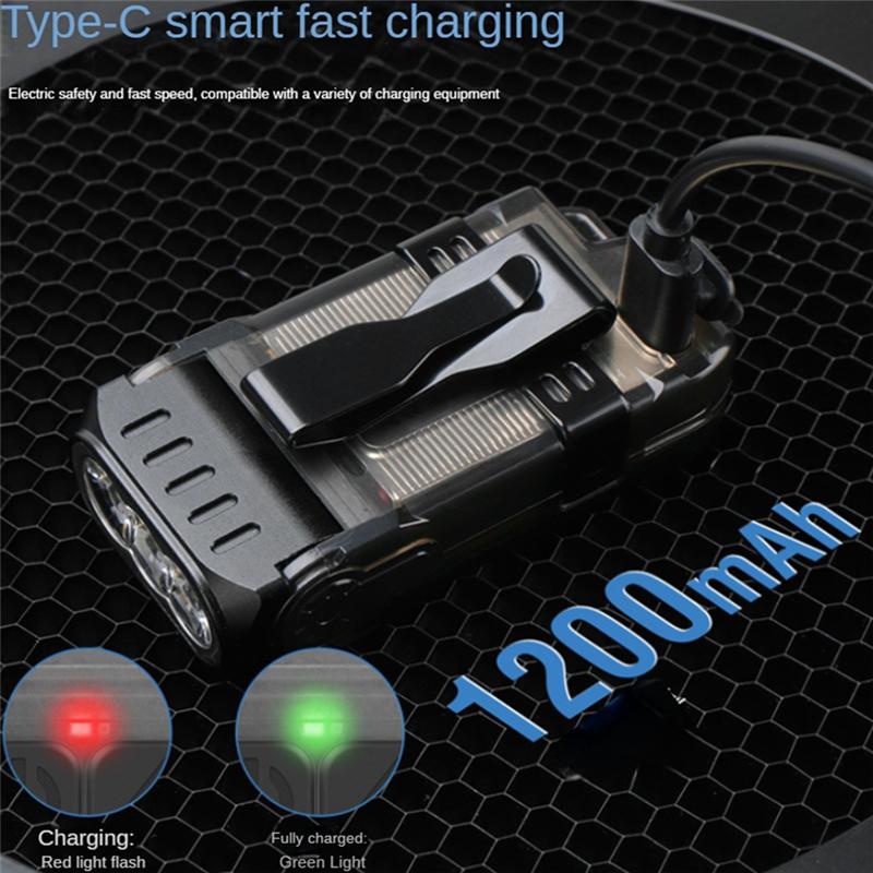 A34R V15 LED Small Powerful Flashlight,10 Modes Mini Pocket Keychain Flashlight Rechargeable Portable Flashlight