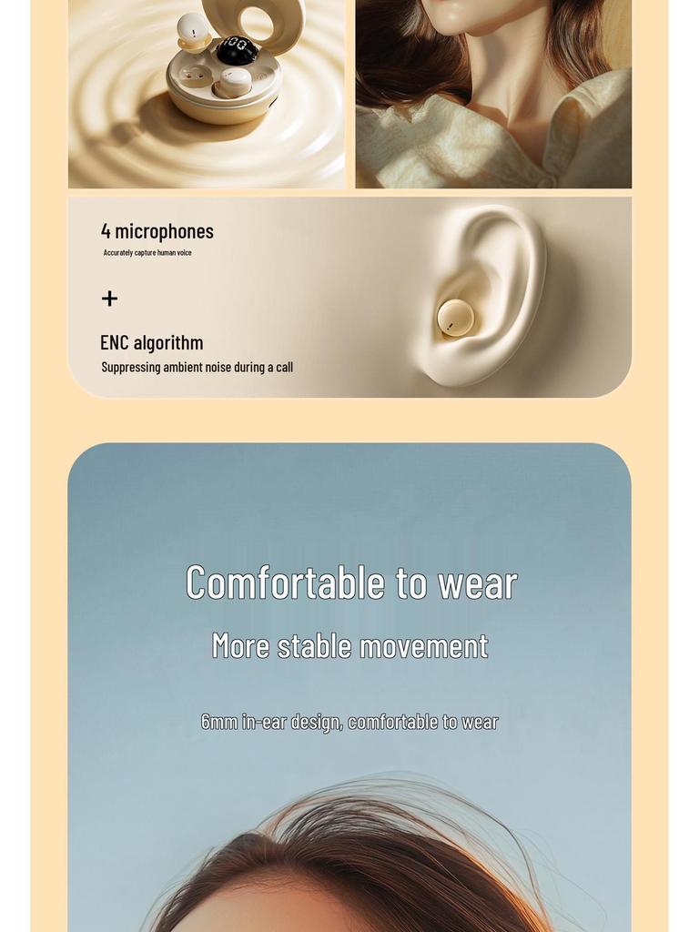 2025 True Wireless Noise Cancelling Sleep Earbuds: Long Battery, Comfortable In-Ear Design