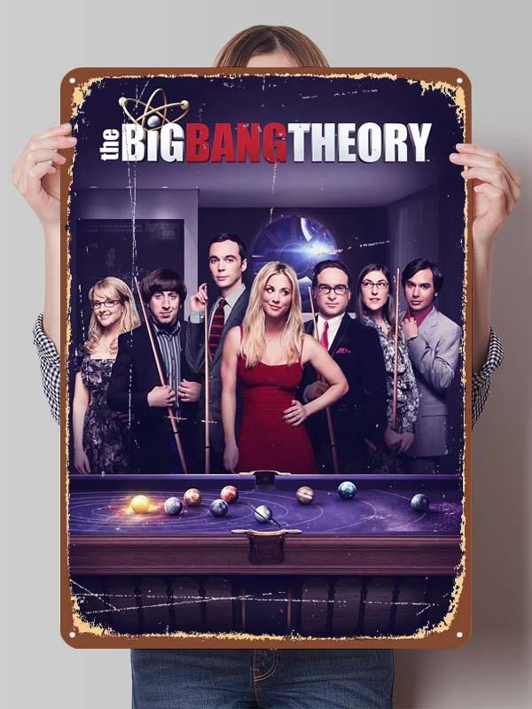 The Big Bang Theory Séries de TV Pôsteres de Metal Decoração para Decoração de Quarto Placas de Metal Personalizadas Placas de Lata para Decoração de Arte de Parede Casa