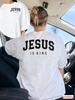 Jesus Ist König Print T-Shirt Rundhals Kurzarm Minimalistisches Glaubens-Grafik-T-Shirt Ideal Für Sommer Lässig Täglich Streetwear-Outfit