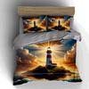 Lighthouse Sunset Scenery. Bedding Duvet Cover Sets Duvet Covers Pillowcases Gifts (1 * Duvet Cover 2 * Pillowcases, Without Duvet Insert)