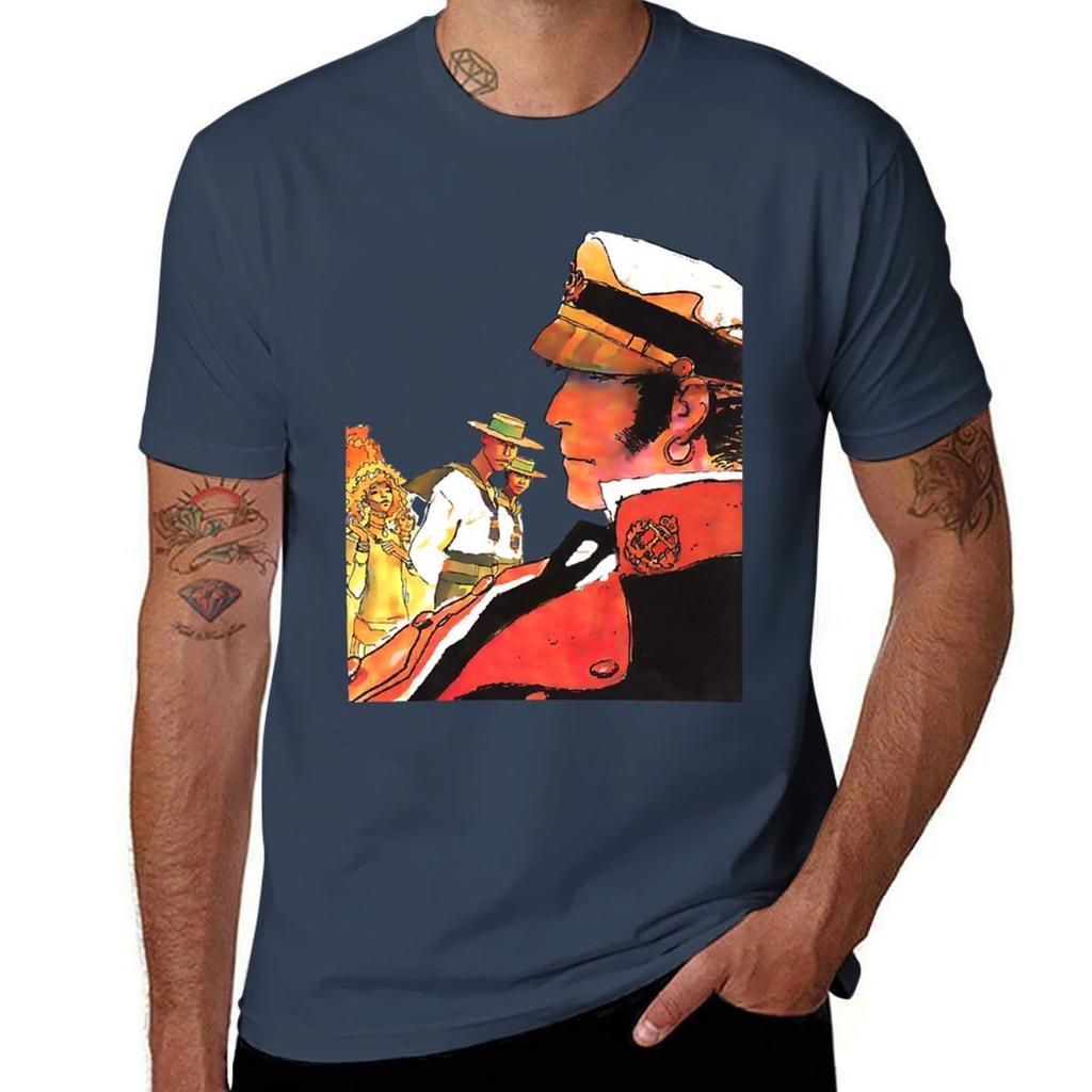 Corto Maltese Aquarell T-Shirt Tops Bluse Niedliche Oberteile Tierdruck für Jungen Unisex T-Shirts Packung