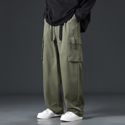 Cargo Pants Men Zipper Oversize Wide Leg Trousers Male Streetwear Hip Hop Casual Korean Japanese Pocket Safari Style