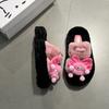 Cartoon Casual Fluffy Slippers Women's Autumn and Winter Home Home Non-slip Cotton Slippers Thick Sole Heightening Pregnant Women Warm Cotton Shoes