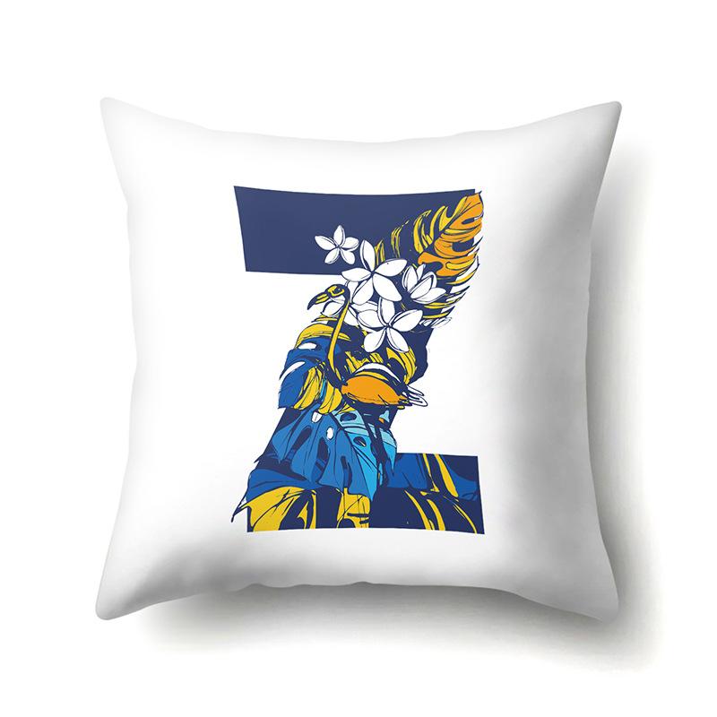 

Полиэстеровая наволочка Тропическое растение Попугай Птица 26 английских букв Домашняя наволочка для подушки Прикроватная наволочка No pillow core