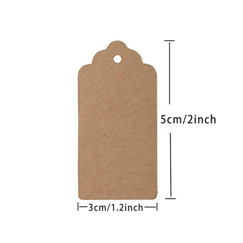 100pcs Premium Gift Tags Kraft Paper Price Tags with 20 Meter Jute Twine Craft Tag Labels for Wedding Christmas Day Thanksgiving