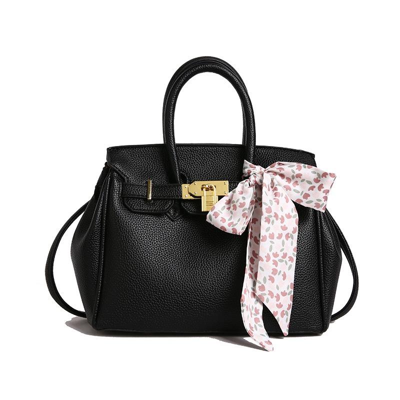 Premium Platinum Bag Women's New Handbag Lychee Pattern Shoulder Messenger Bag Versatile Commuter Bag