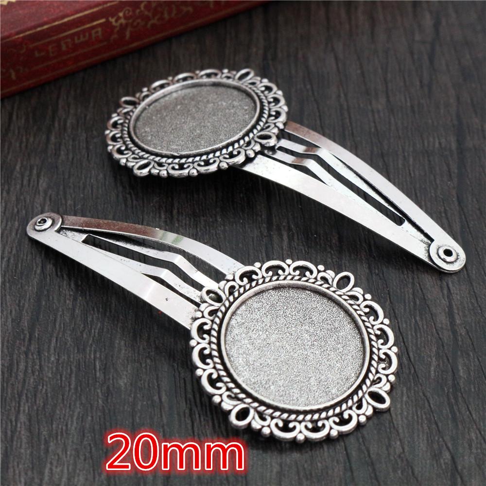 5pcs 20mm 18mm 18x25mm Inner Size Round/Oval Copper Material Hairpin Hair Clips Hairpin Base Setting Cabochon Cameo 
