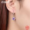 New Arrival 925 Sterling Silver Flower Amethyst Earring for Women Fashion Jewelry