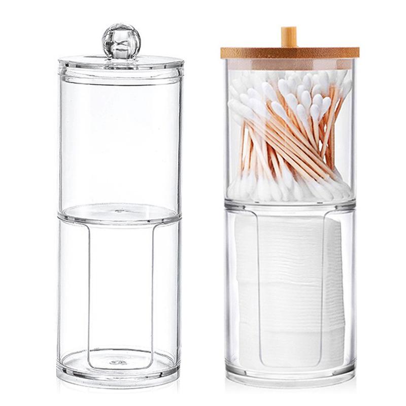 

Acrylic Cotton Swabs Storage Holder Box Portable Transparent Makeup Cotton Pad Cosmetic Container Jewelry Organizer Case#ww