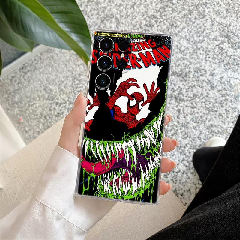 Funda Transparente Marvel Spiderman Venom S26 Para Samsung Galaxy S26 S25 Ultra S24 S22 S26 Plus S20 S23 S21 S25 FE 5G Cubierta Transparente