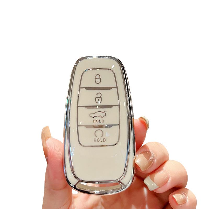 Suitable for Hongqi H5 Key Cover H7 HS5 HS7 New Energy EHS3 Car Leather Men's and Women's Keychain Case