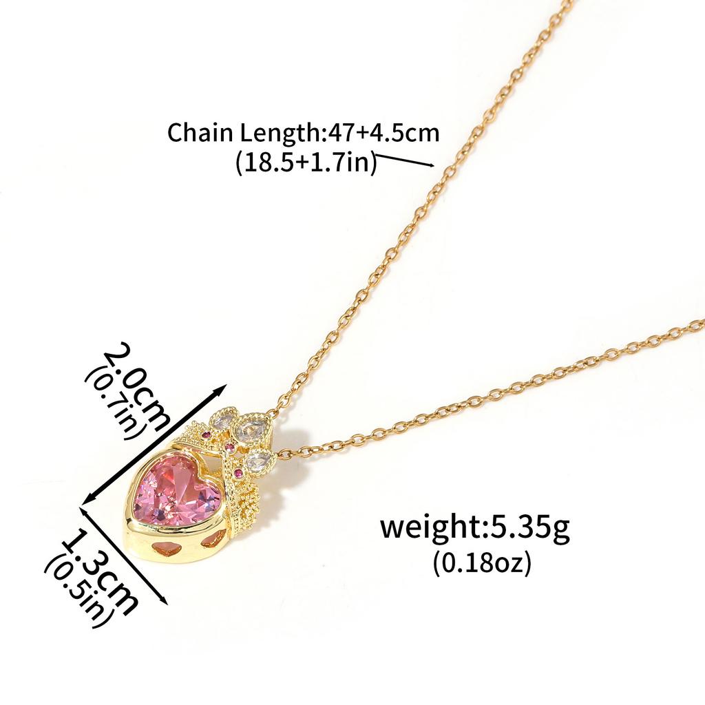2PCS/Lot Anime Princess Long Hair Sun Crystal Crown Charm Necklace Rapunzel Rhinestone Girl Gift Pendant Chain Elegant Jewelry