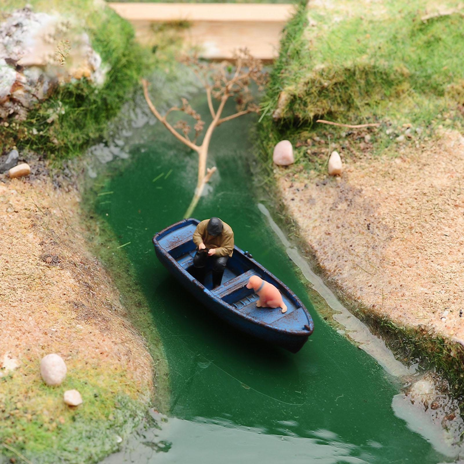 Фигурка рыбака 1/64, Модель, Декоративное произведение искусства, Поделка, Новинка, Коллекционный смоляной орнамент, Style B