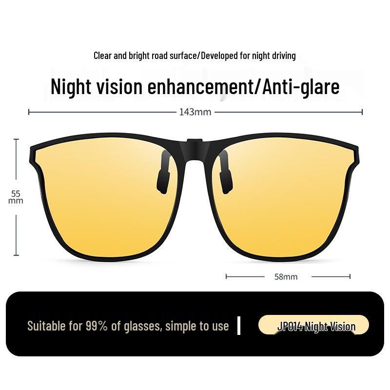 Occhiali da Sole Polarizzati Clip-On Ribaltabili da Uomo - Protezione UV per la Guida Giorno/Notte