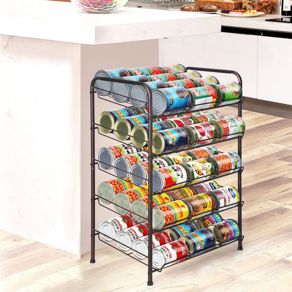 Can rack storage rack, 5-layer can storage dispenser can accommodate 60 cans