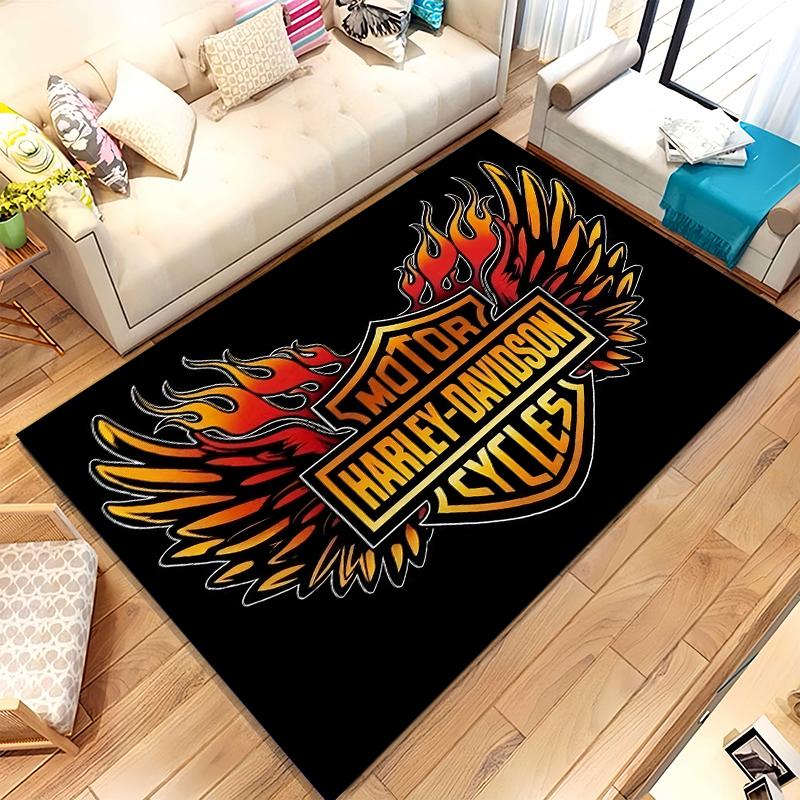 

Retro H-Harleys Racing Moto Living Room Non-Slip Area Rug Soft Carpet for Bedroom Kids Playroom Sofa,Home Decor Doormat Gift 40x60cm