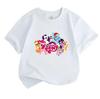 Cute Cartoon Magic Little Horse Print Boys Girls 100% Cotton T-shirt Casual O-neck Short Sleeve Tees Top for Kids Summer Soft Breathable Comfortable D