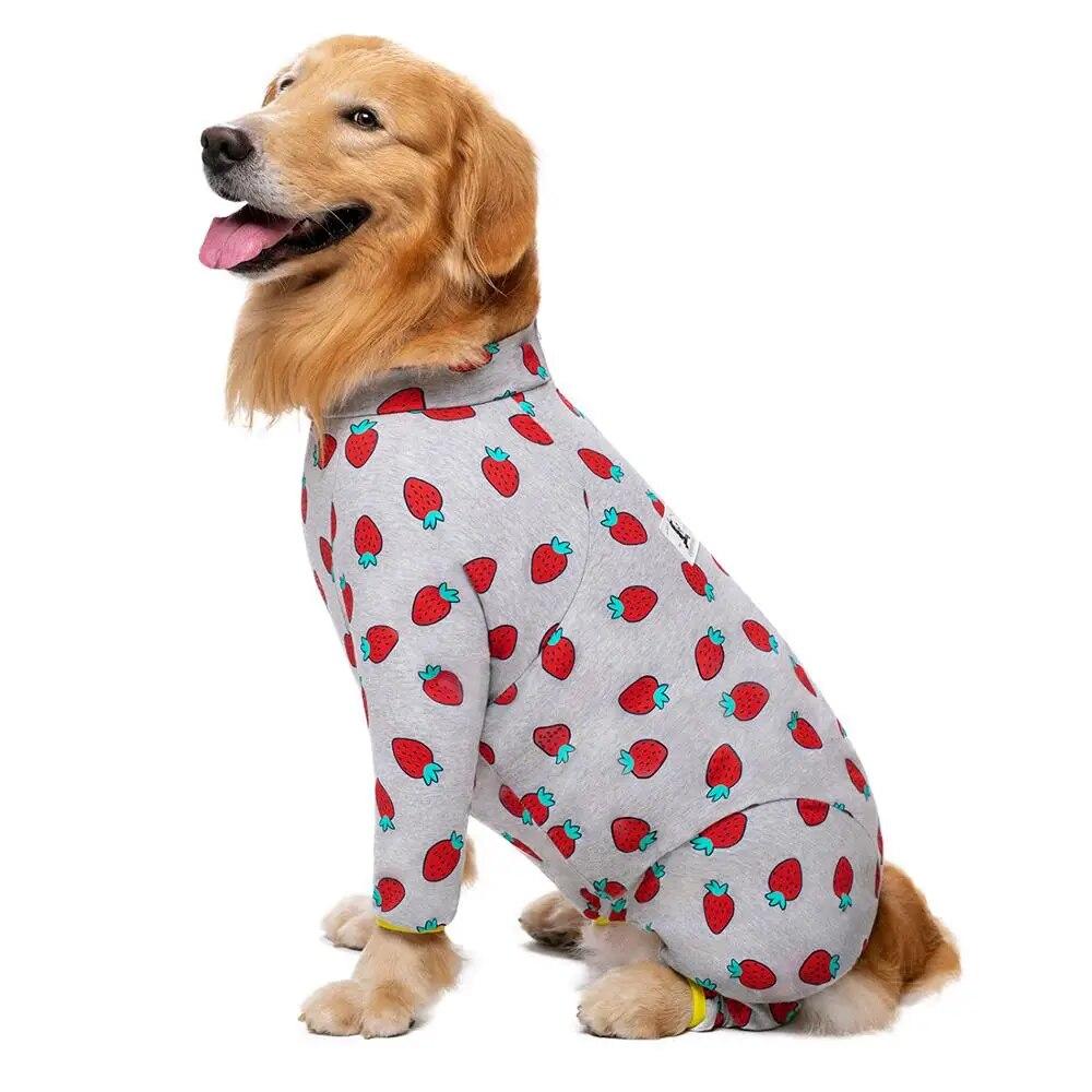 Miaododo Cotton Large Dog Clothes Pajamas Medium Dog  Costume Jumpsuits Clothes For Dogs 2020 Male Female Fully Covered Belly