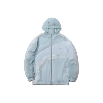 Sports Fashion Series Contrast Hooded Jacket Men Outerwear Mist-Blue AFDR153-1