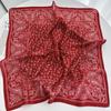 New Flowers Print Shawl Square Scarf for Women Satin Fashion Wraps Neckerchief Female Hair Bands Ribbon Headband Bandana