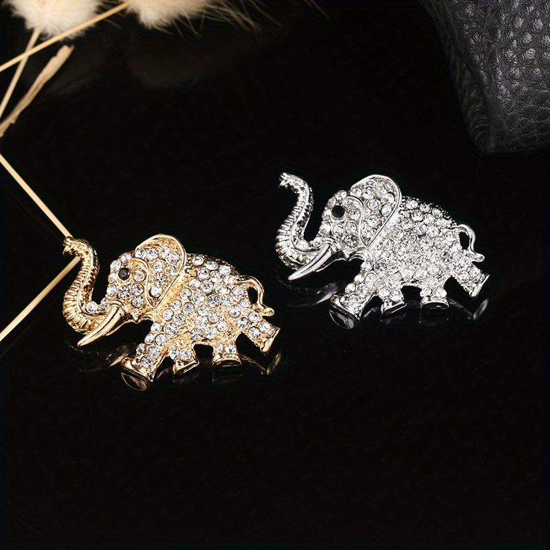 Luxury Crystal Elephant Brooches For Women Men Vintage Animal Rhinestone Buckle Fashion Suit Clothes Badges Jewelry