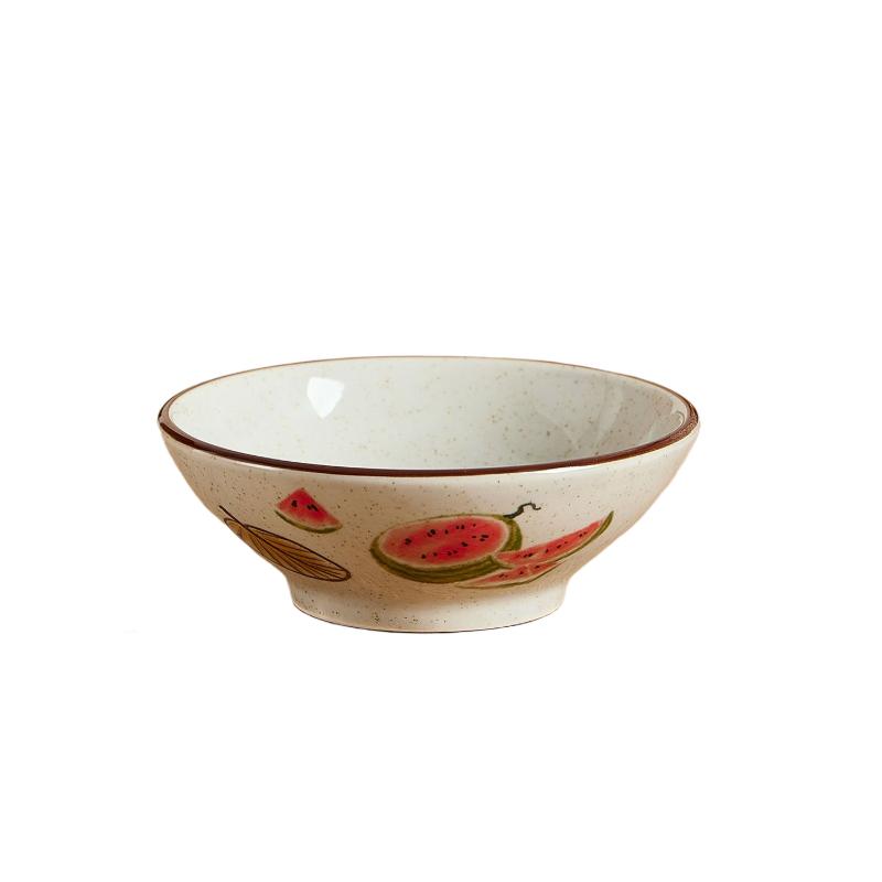 

Song Dynasty Style Ceramic Bowl New Chinese Vintage Underglaze Color Shallow Wine Rice Noodle Bowl Home Kitchen Tableware 5.7 inch