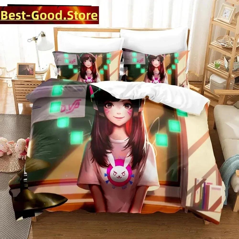 3D Anime Sexy Girls Overwatch Bedding Set Printed Bed Set With Pillowcase Duvet Cover Soft Single Double Queen Super King Size
