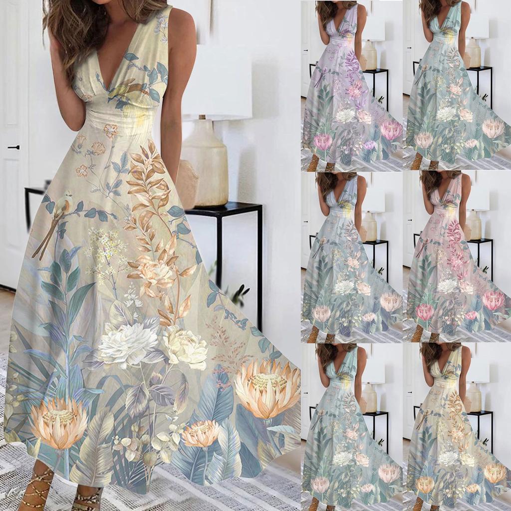 Rochie leagăn cu mânecă scurtă, ocazională, cu imprimeu floral, de vară