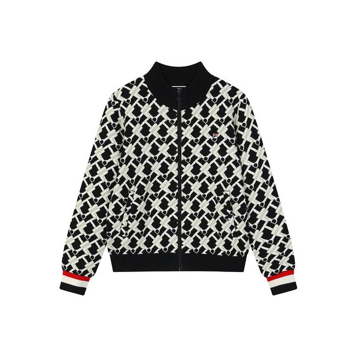 FILA Флисовый вязаный кардиган на молнии Женские куртки Черный F11W141408FBK M