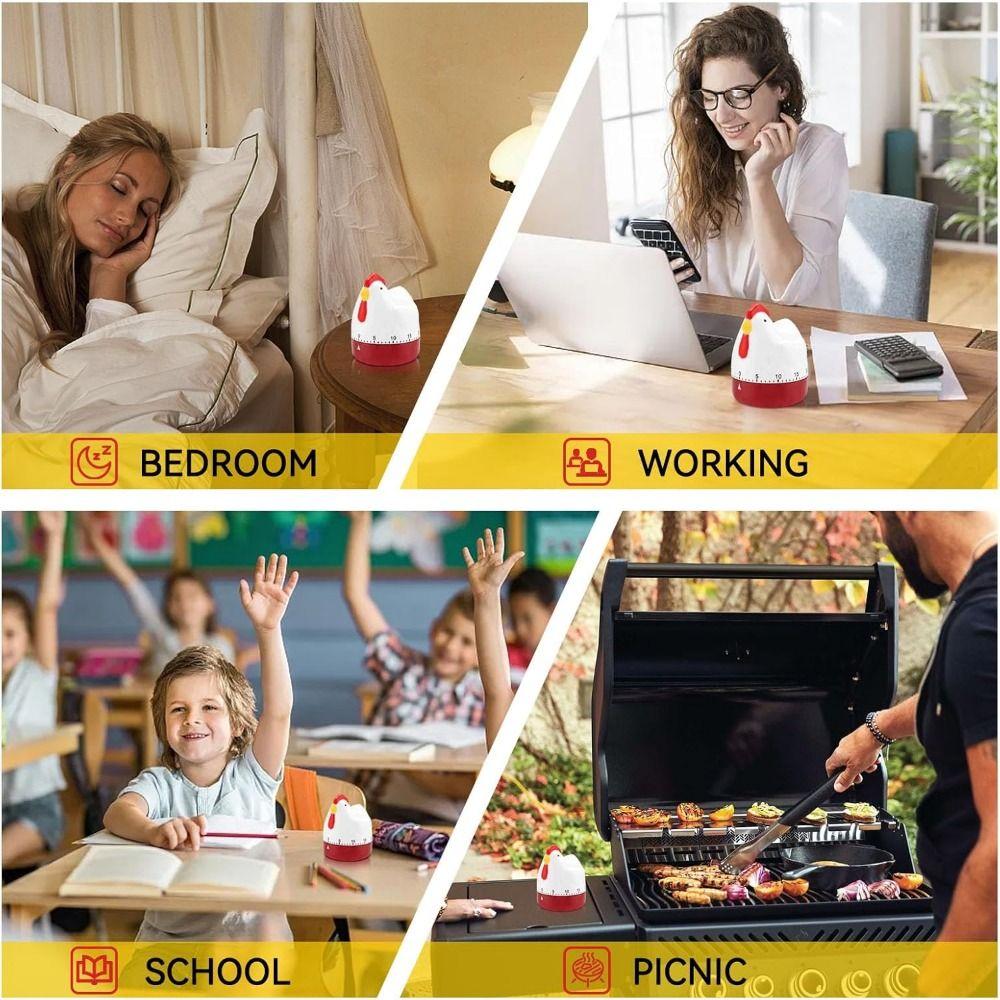 Hen Kitchen Timer Mechanical Countdown Clock Pattern Decor Cooking Timer  Kitchen Use