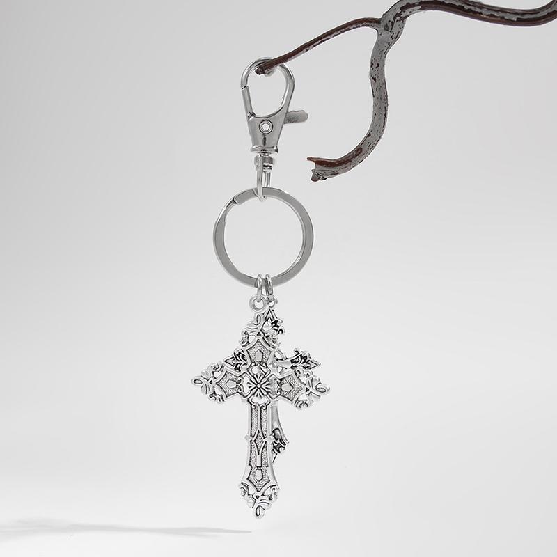 Retro Cross Keychain Pendant Men'S Jeans Key Ring Bag Ornament Hanging Decoration