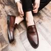 Fashionable British Men's Trendy Shoes Classic Brown Men's Low Cut Loafers Versatile Business Commuting Shoes Elegant Work Shoes