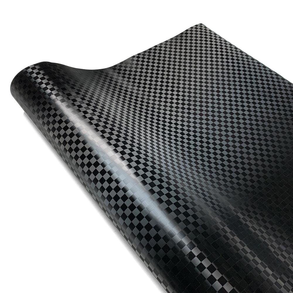Forged Plaid Carbon Fiber Car Vinyl Wrap for Console, Hood & Mirror