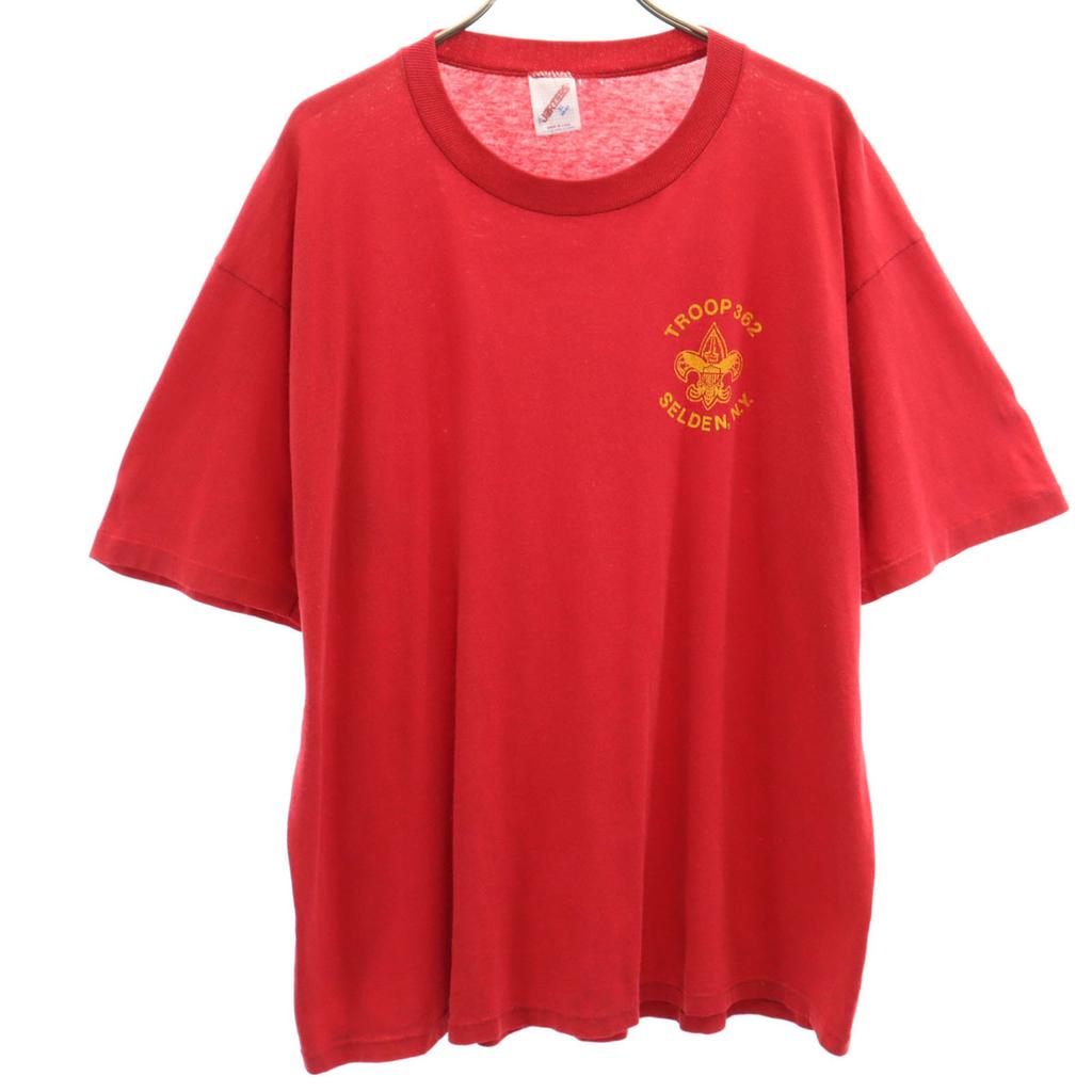 JERZEES 80s Made In USA Vintage Boy Scout Short Sleeve T-shirt XL Red Men's Used