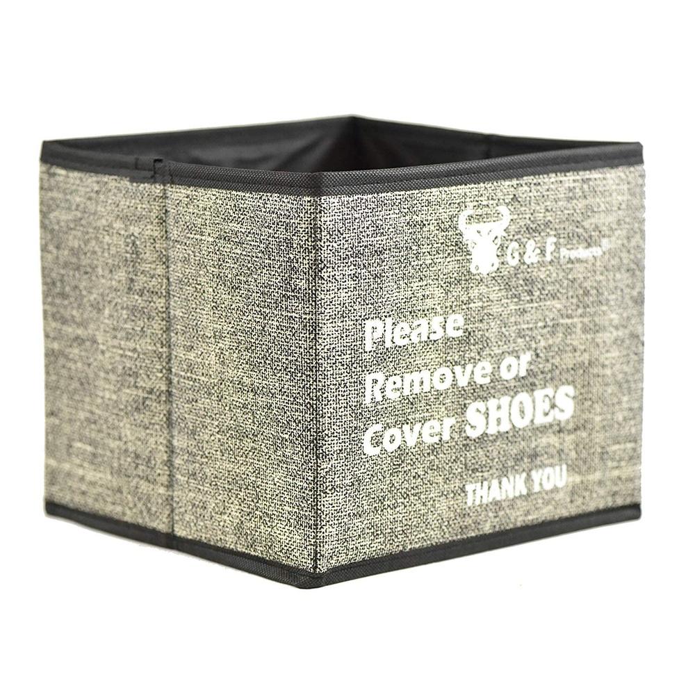 

Foldable Shoe Covers Holder with Canvas Fabric Large Size Bootie Box Indoor Use United States
