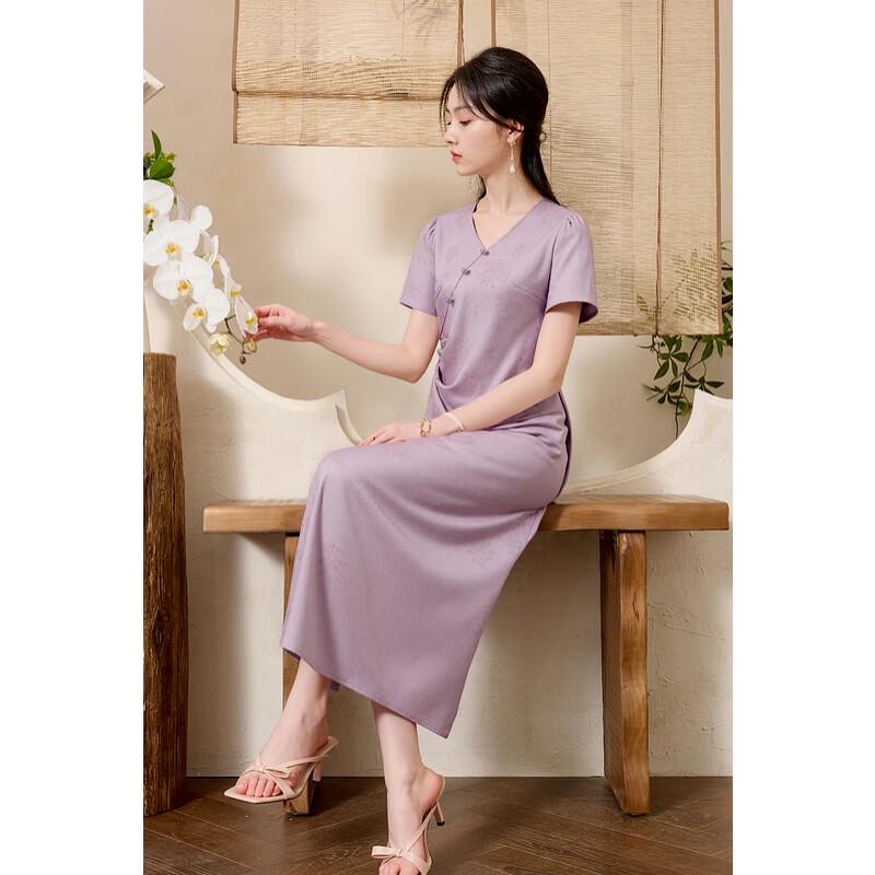 

Sancai Women s Plus Size Jacquard V-Neck Summer Dress 3XL 175/104B