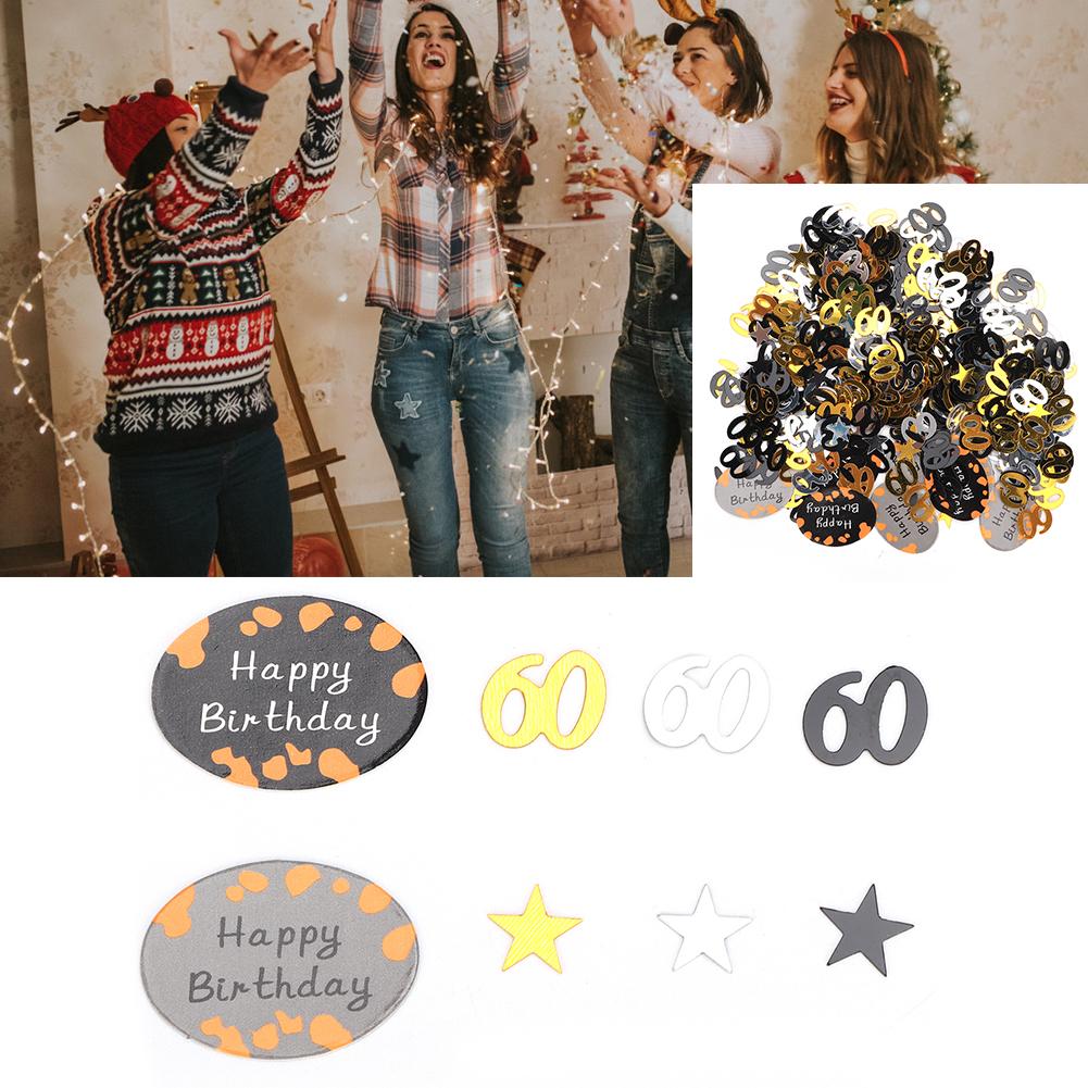 Verjaardagsfeest Confetti Gooien Tafelconfetti DIY Kledingdecoratie Accessoires(60 Jaar Oud
