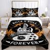 3pcs Rock N Roll Guitar Duvet Cover Set - Machine Washable, Includes 1 Duvet Cover and 2 Pillowcases, No Core Included Yy251022177